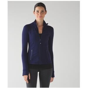 Lululemon Define Full Zip Jacket Deep Indigo Blue Athletic Stretch Soft Size 12